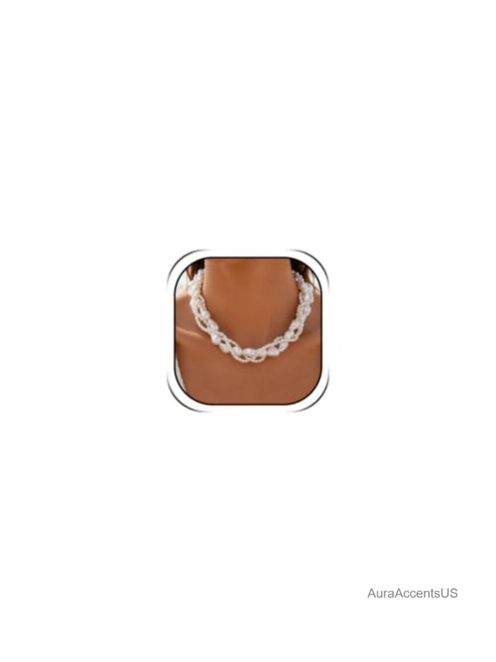 Chunky Beaded Choker Necklace White Pearl Style Women Lobster Clasp